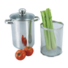 16cm Stainless Steel Asparagus Pot with Perforated Basket with Glass Lid