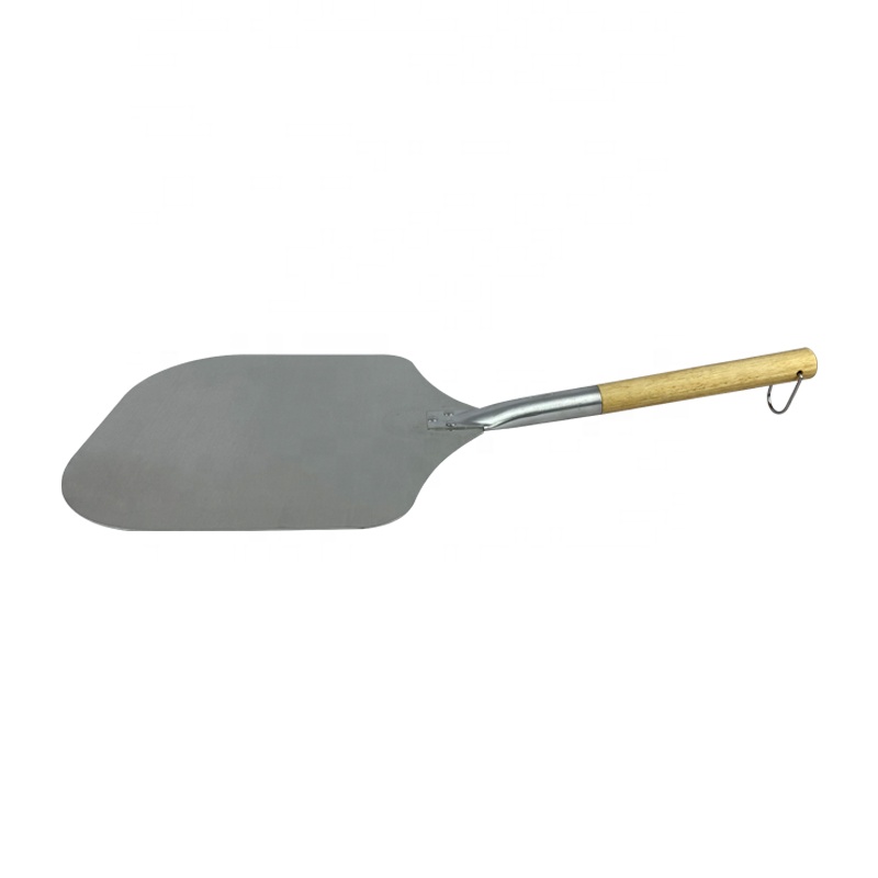 Non-stick Aluminum Pizza Shovel Large Round Cake Pizza Baking Tool with Wooden Handle