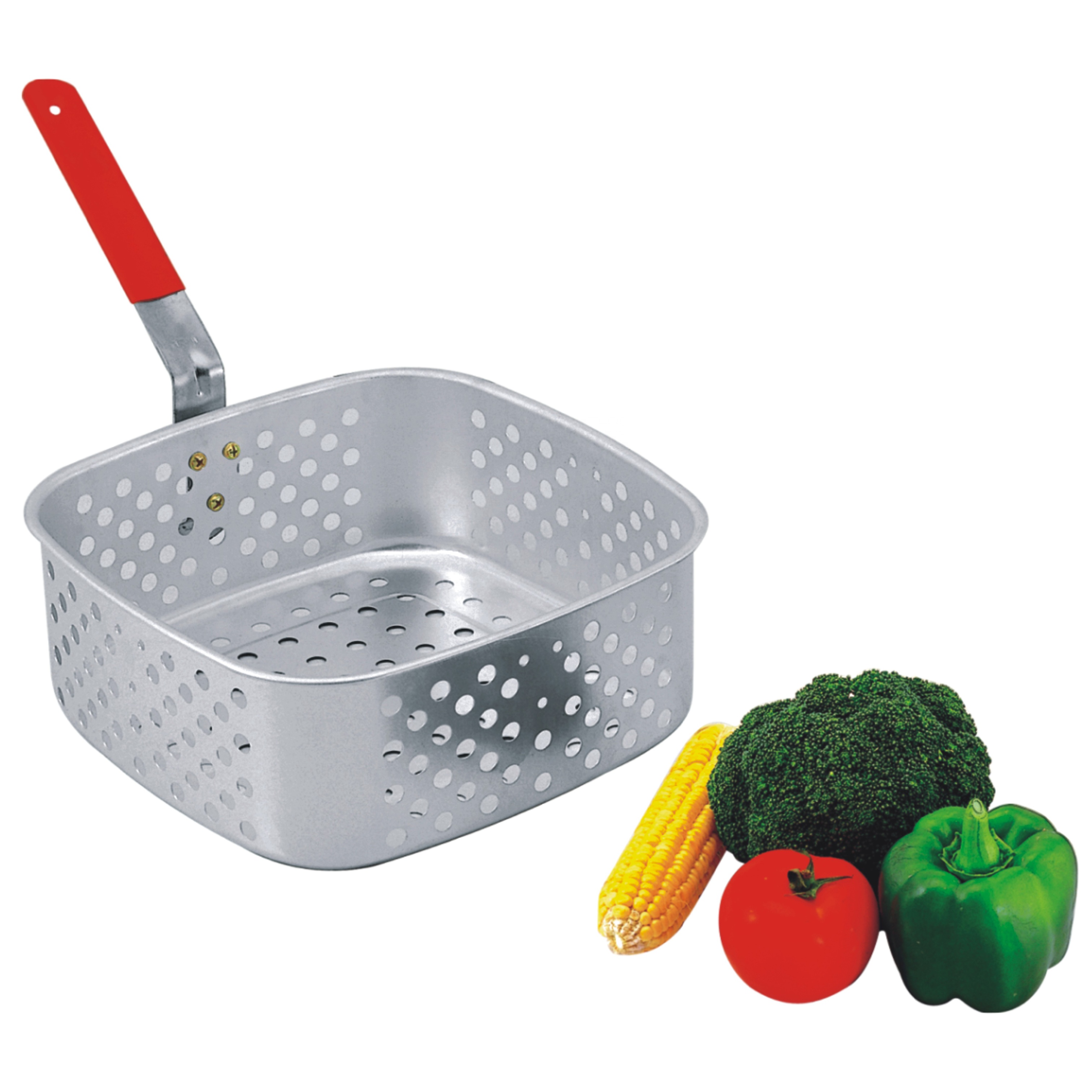 Square Aluminum Fish Frying Pan Delivery Basket Cookware Set