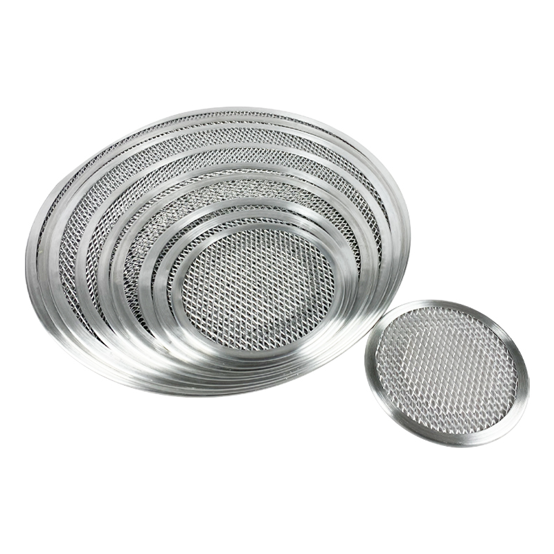 Wholesale Mesh Food Grade Nonstick Aluminum Flat Mesh Pizza Baking Pan Crepe Mesh