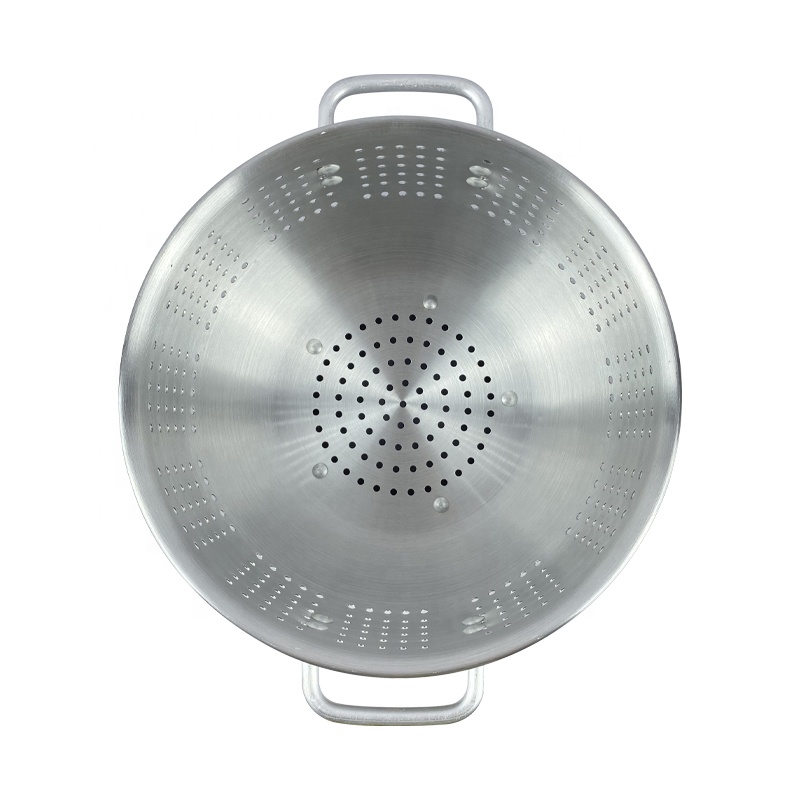 Aluminium Colander Set Straight Handle Kitchen Rice Fruit Vegetable Washing