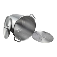 20-52QT Aluminum Tamale Pot Set Big Cooking Pot Commercial Pot With Removable Steamer Insert