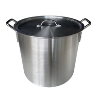 2-160QT Aluminum Stock Pot Set Steamer Big Cooking Pot Commercial Pot