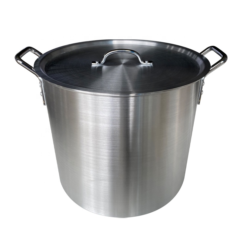 160QT Commercial Aluminum Big Cooking Pot Stock Pot Set Steamer Large Cooking Pots