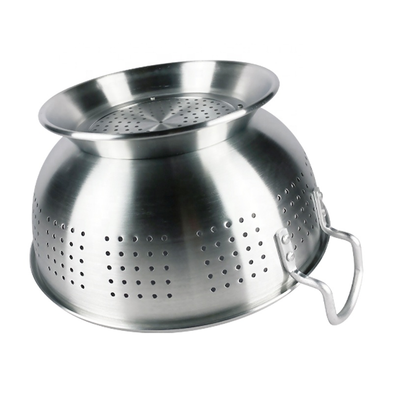 Aluminium Colander Set Aluminum Colanders With Handle Metal Colander Perforated Strainer Food Container