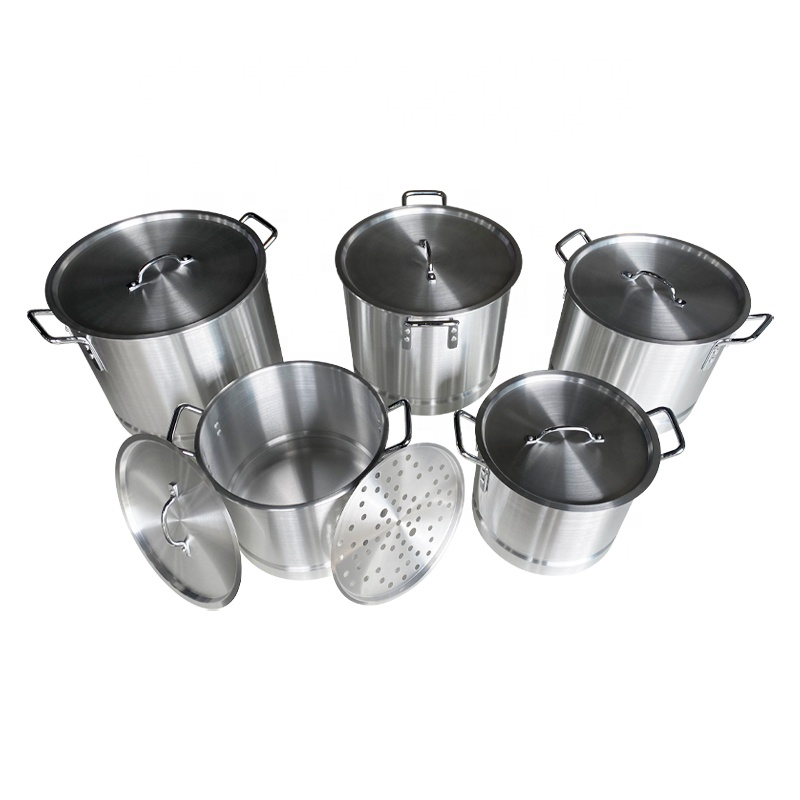 20-52qt Commercial Aluminium Steamer Pot Cookware Sets Big Cooking Pot 