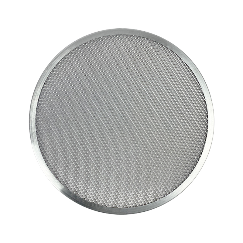 Food Grade Silver Round 6-18 Inches Pizza Screen Aluminum High Temp Resistant