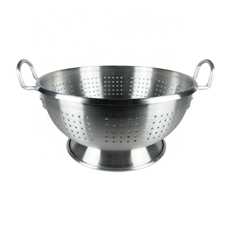 Aluminium Colander Set Aluminum Colanders With Handle Metal Colander Perforated Strainer Food Container