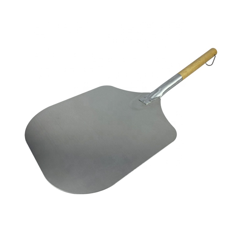 Aluminum Pizza Shovel Wooden Handle Big Round Cake Pizza Safe Transfer Baking Tools Pizza Lifter