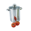 16cm Stainless Steel Asparagus Pot with Perforated Basket with Glass Lid