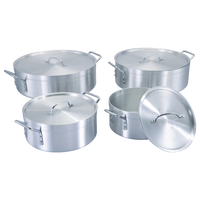 Big Cooking Pot 4 PCS Aluminum Cookware Sets Commercial Pot Cooking Sets Cookware