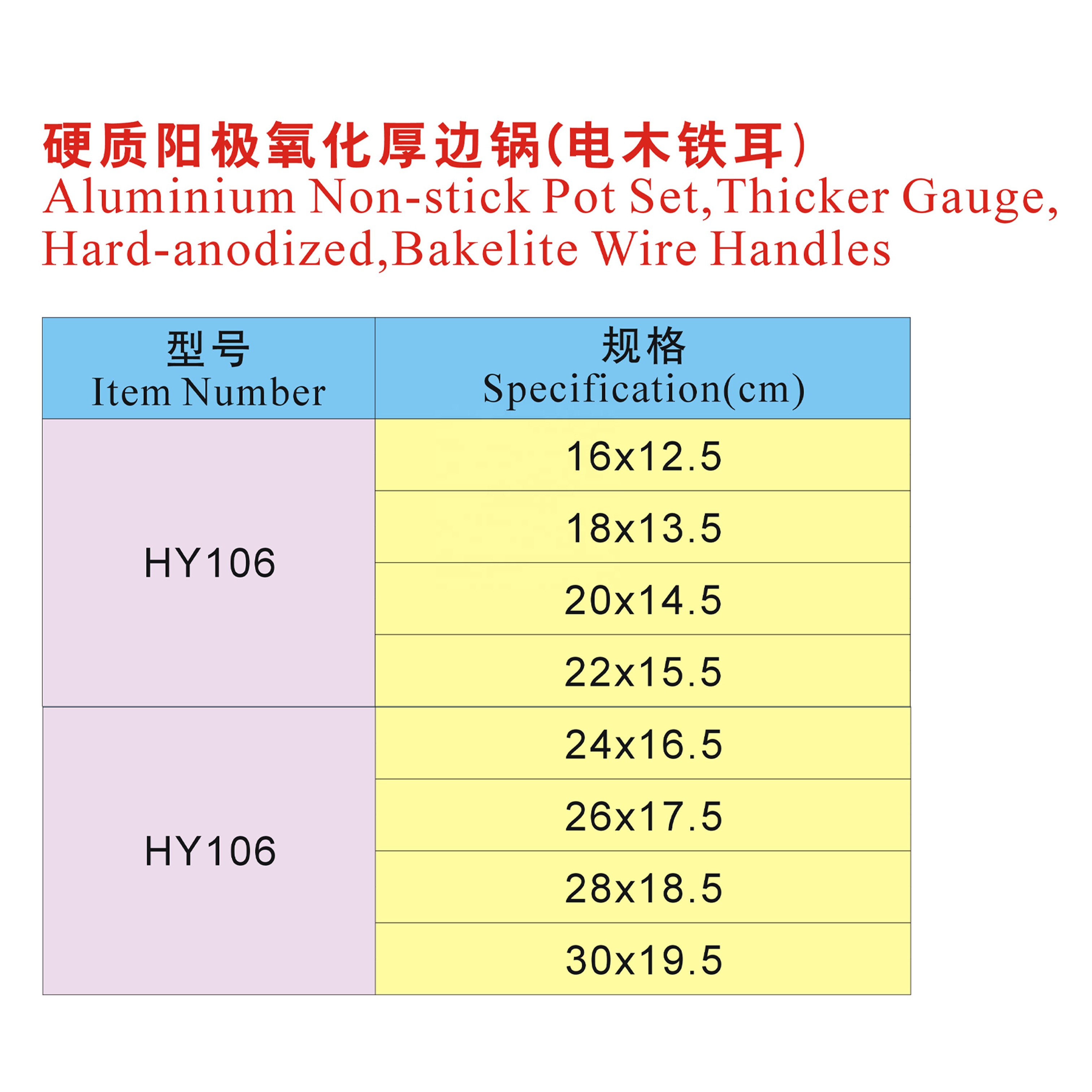 Aluminium Non-Stick Pot Set Thicker Gauge Hard-Anodized Bakelite Wire Handles