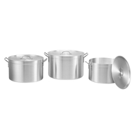 3PCS Aluminium Stock Pot Cookware Set with Big Capacity for Home Restaurant