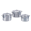 3PCS Aluminium Stock Pot with Heavy Gauge Polishing Outside Sanded Inside CD Bottom