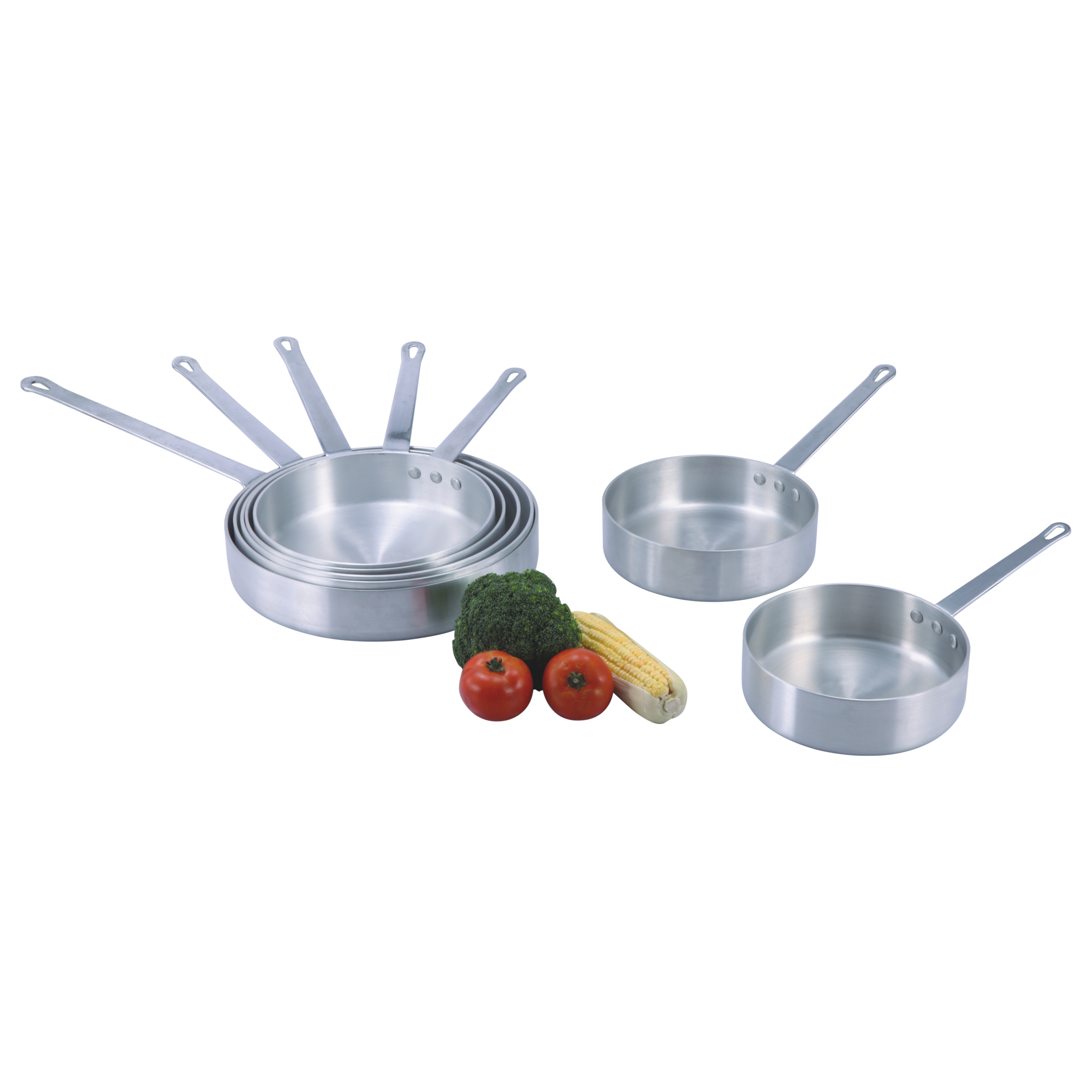 Aluminium Fry Pan Sanded Cookware Set for Restaurant