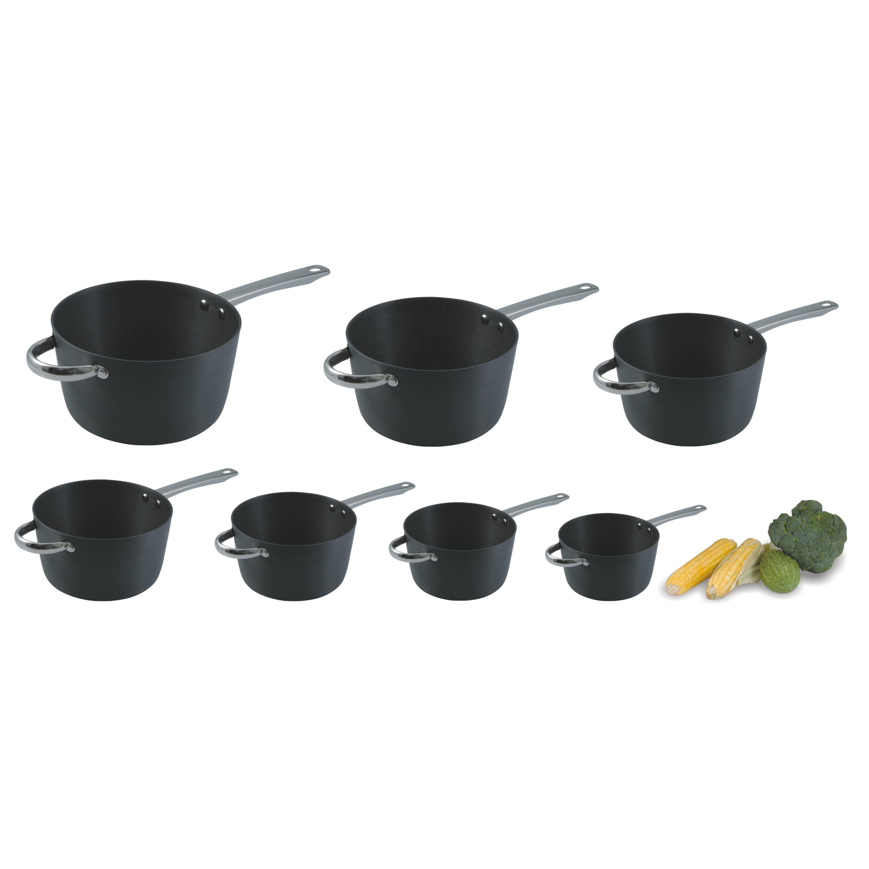 Aluminium Non-Stick Soup Pot Set Hard-Anodized S/S Handle Cooking Pots