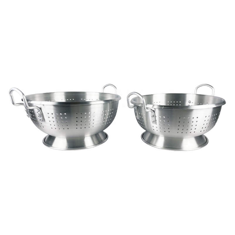 Aluminium Colander Set Aluminum Colanders With Handle Metal Colander Perforated Strainer Food Container