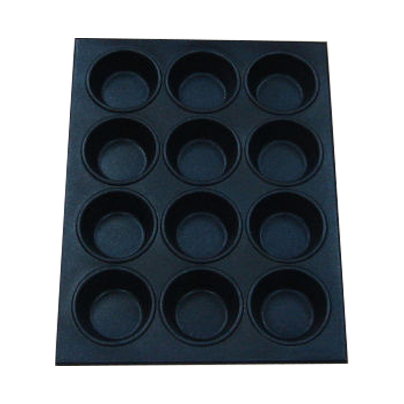 Wholesaler Black Aluminum Nonstick Cake Pan Muffin Pan Home Restaurant Kitchenware Set